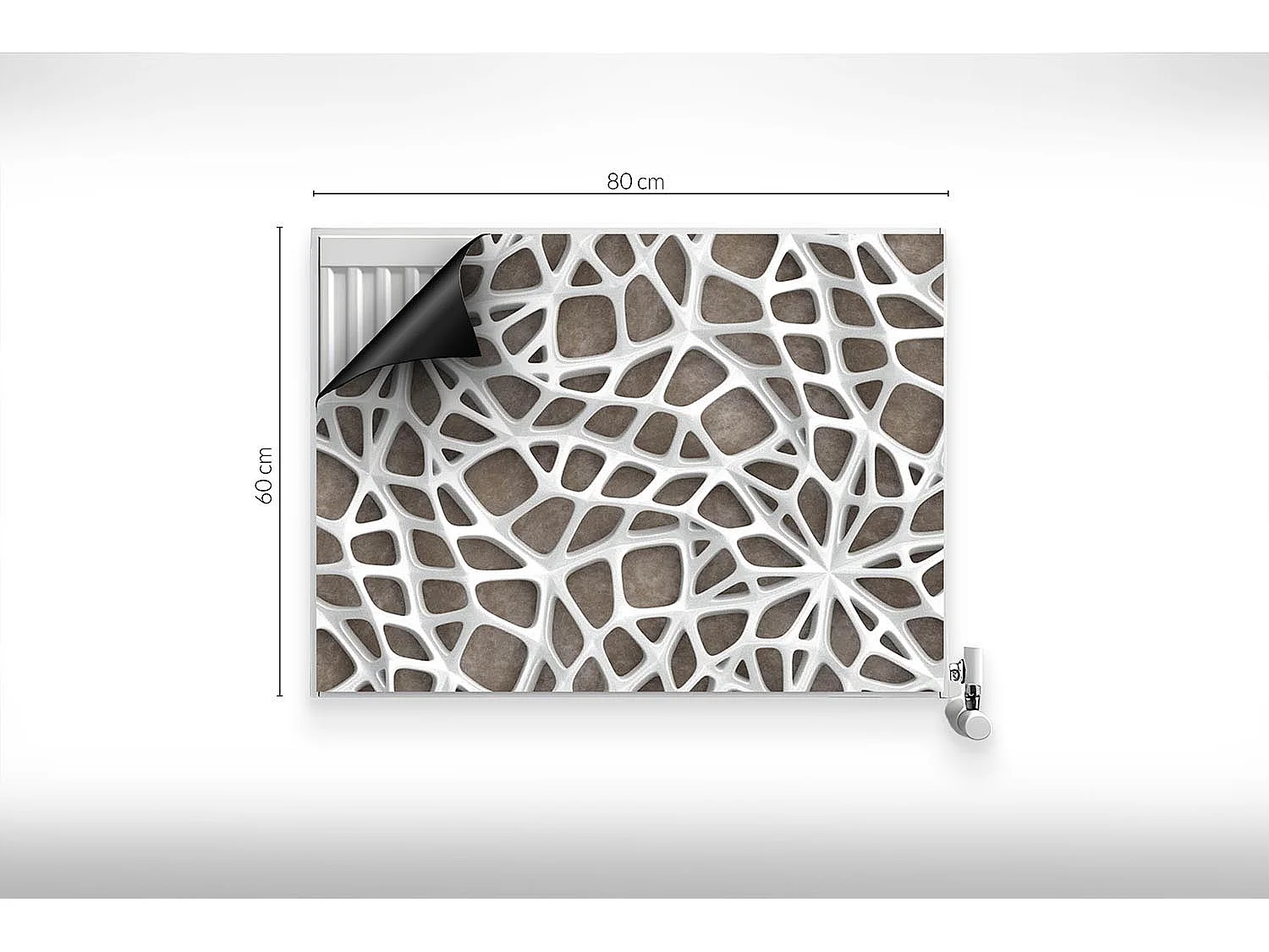 Tapis magnétique pour radiateur - Toile d'araignée - 80x60 cm