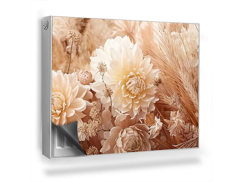 Magnetische mat voor radiator - Boheemse bloemen - 80x60 cm