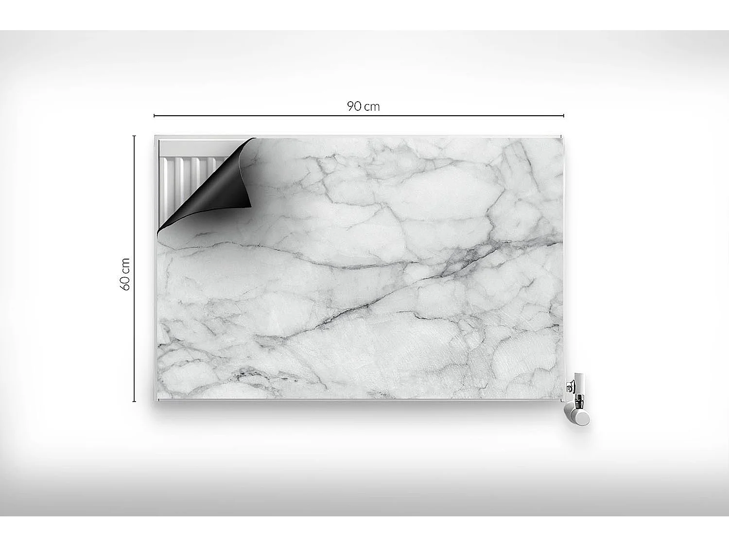 Magnetische Matte für Heizkörper - Gebrochener Marmor - 90x60 cm