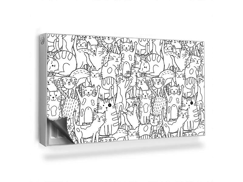 Magnetische mat voor radiator - Komische katten - 110x60 cm