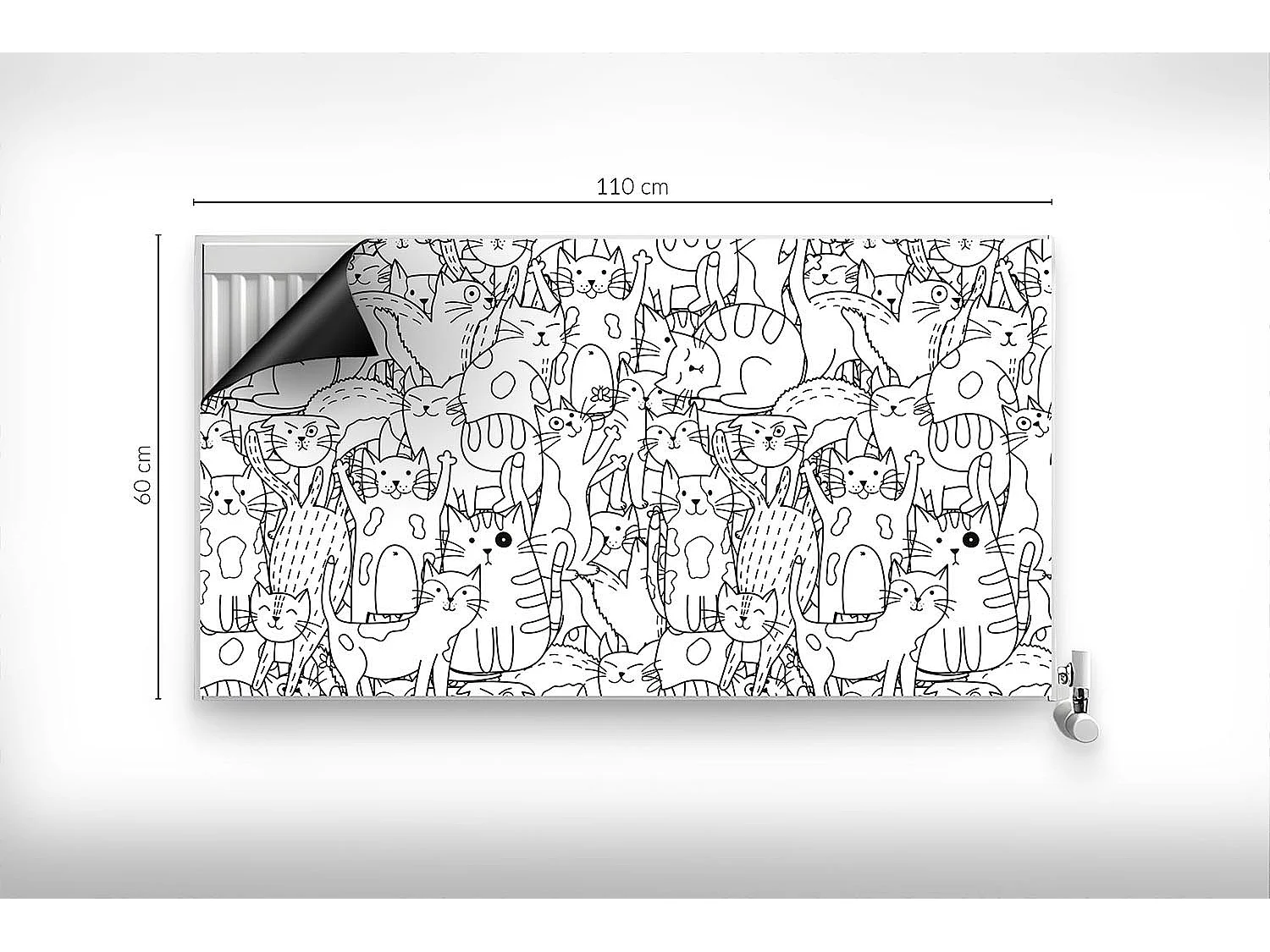 Magnetische Matte für Heizkörper - Lustige Katzen - 110x60 cm