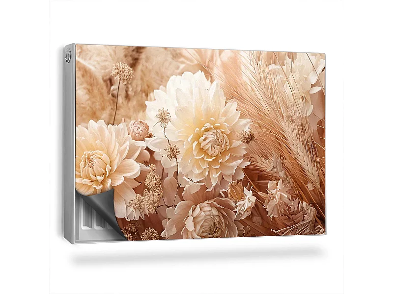 Magnetische mat voor radiator - Boheemse bloemen - 90x60 cm
