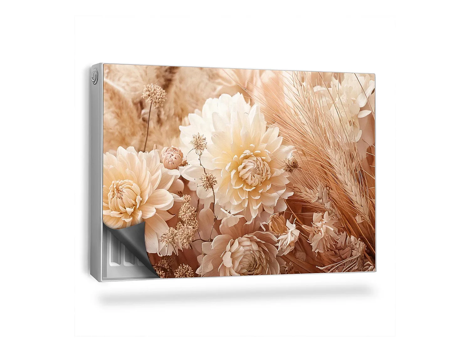Tapis magnétique pour radiateur - Fleurs bohèmes - 90x60 cm