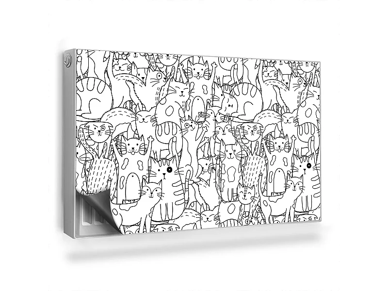 Magnetische mat voor radiator - Komische katten - 100x60 cm