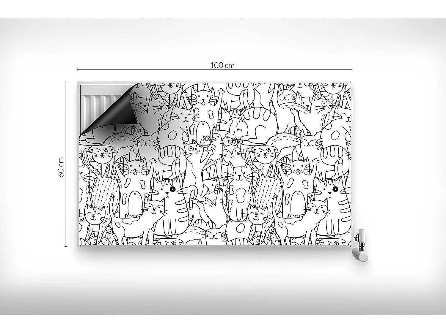 Magnetische Matte für Heizkörper - Lustige Katzen - 100x60 cm