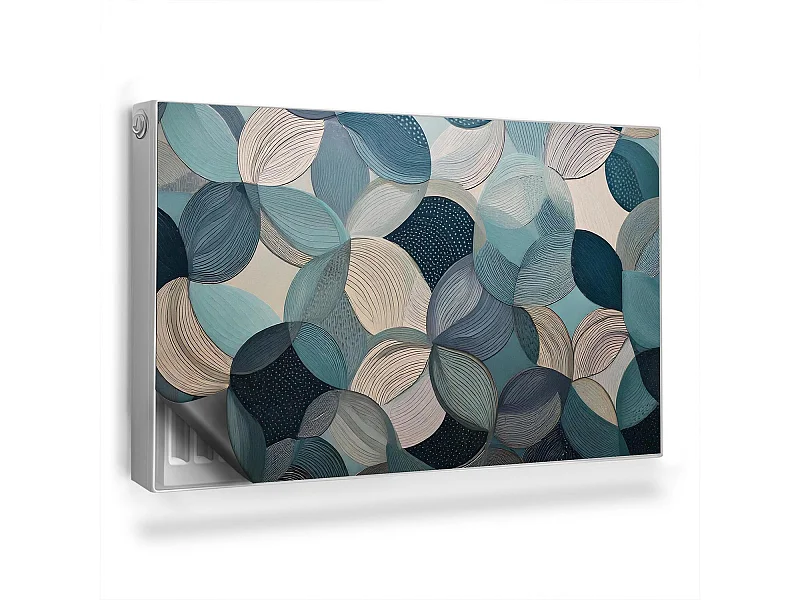 Magnetische Matte für Heizkörper - Blaue Kreise - 100x60 cm