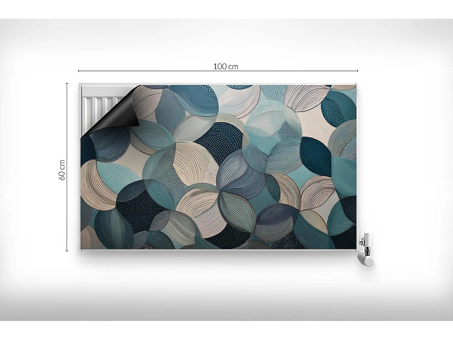 Magnetische Matte für Heizkörper - Blaue Kreise - 100x60 cm