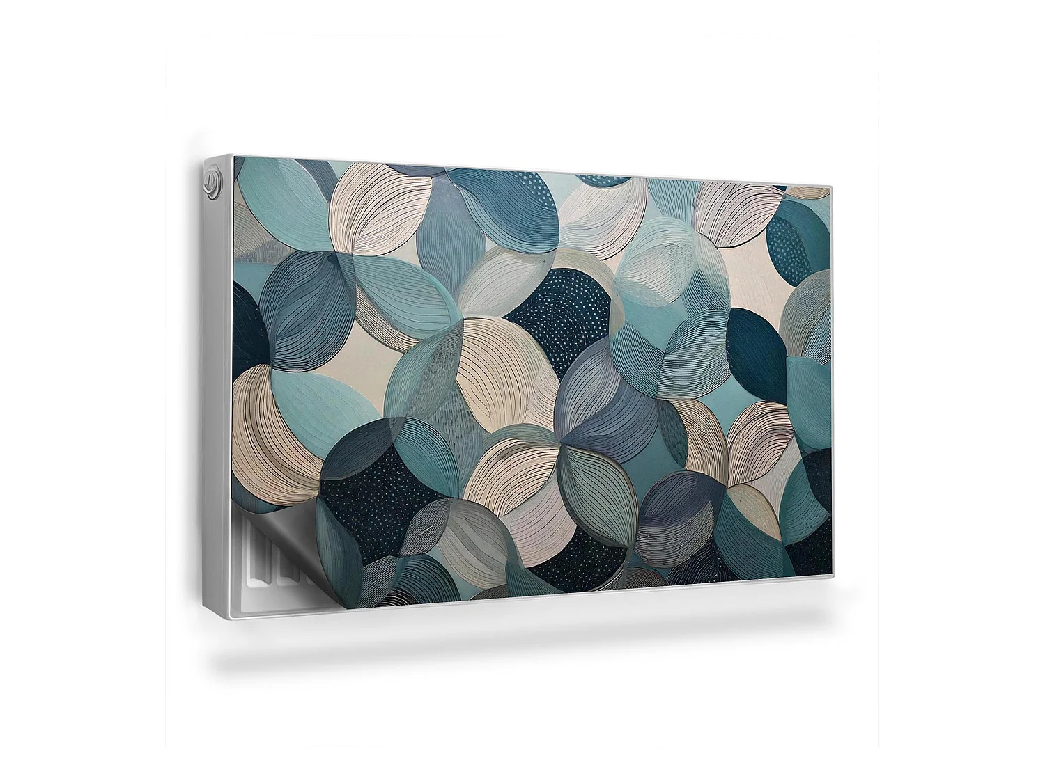 Tapis magnétique pour radiateur - Cercles bleus - 100x60 cm