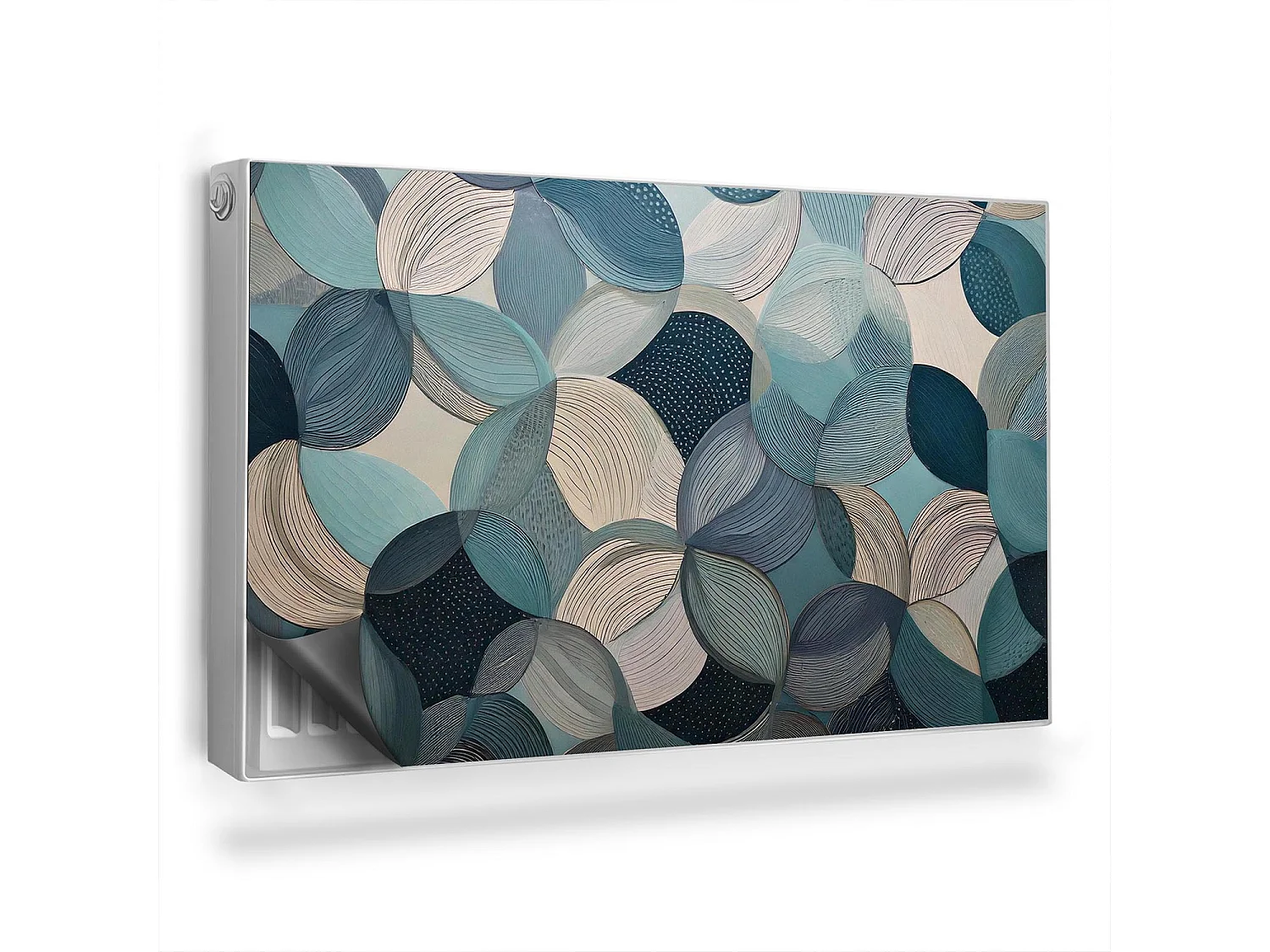 Tapis magnétique pour radiateur - Cercles bleus - 100x60 cm