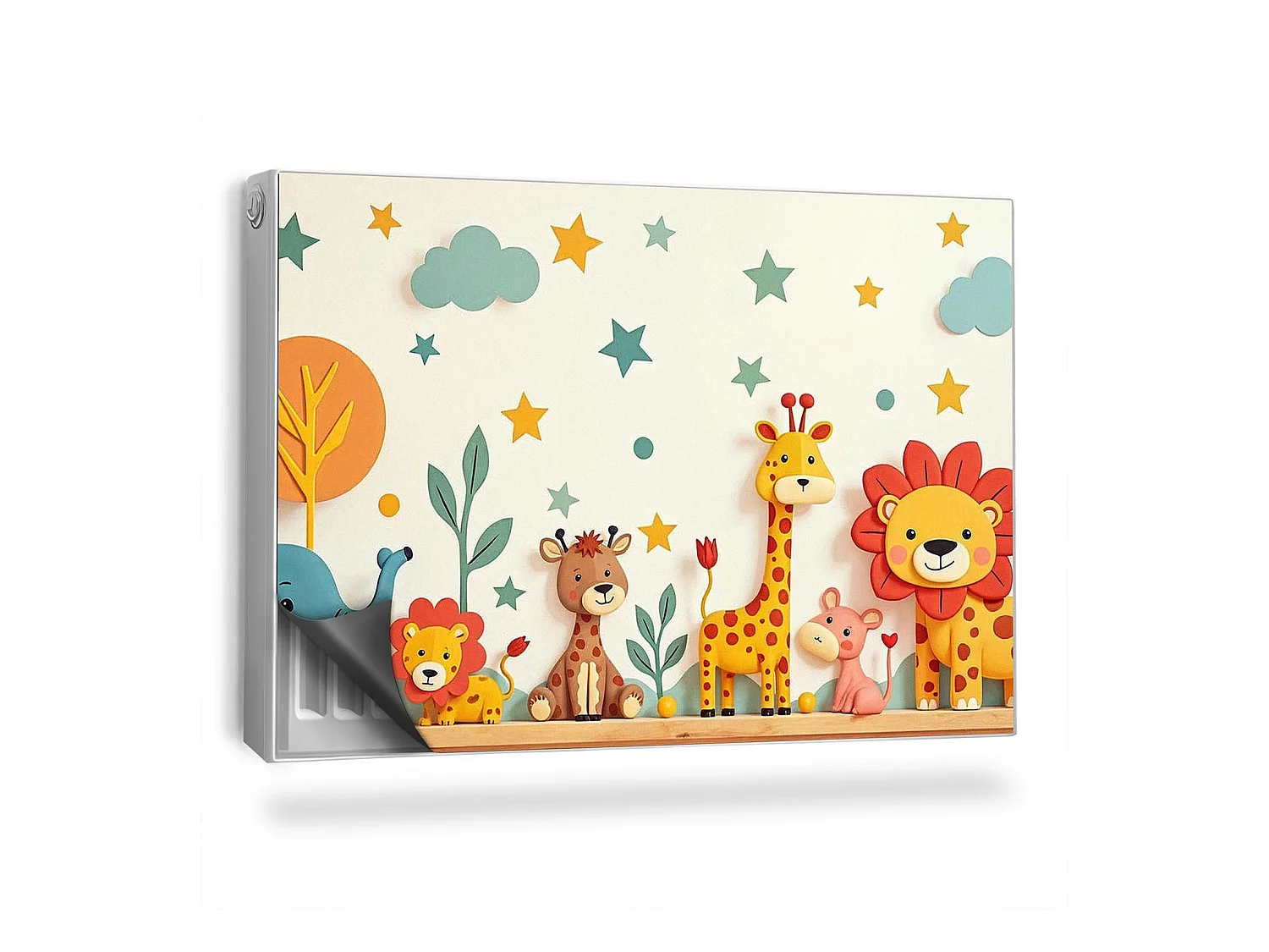 Tapis magnétique pour radiateur - Animaux pastels - 90x60 cm