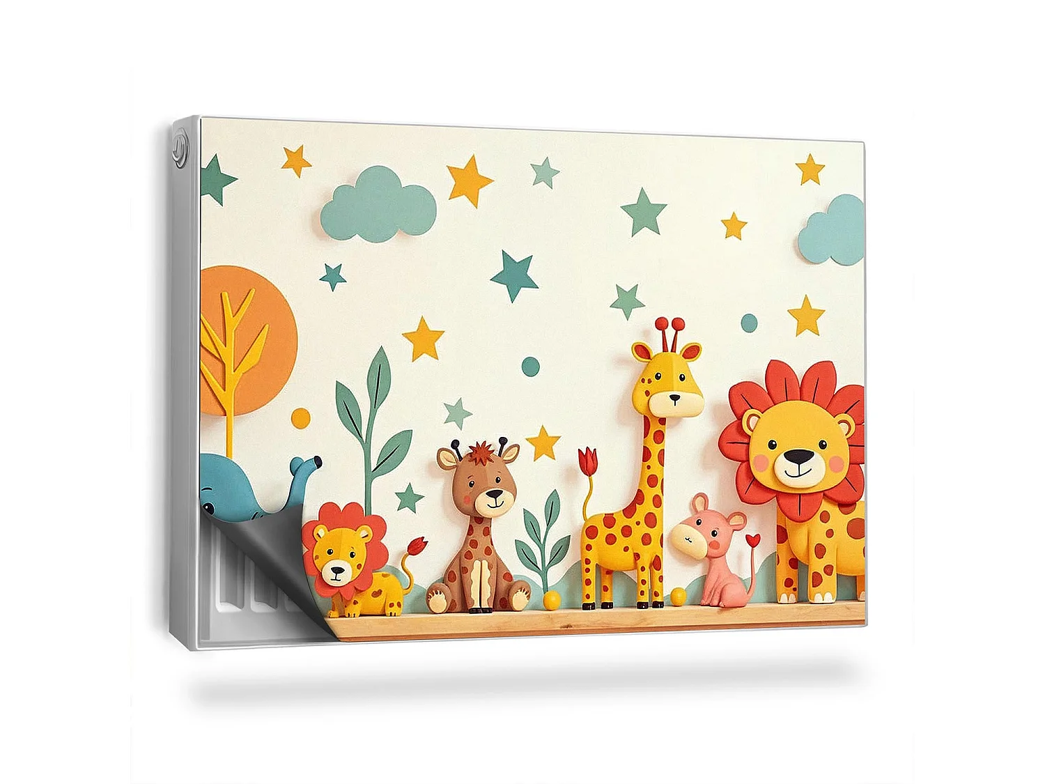 Tapis magnétique pour radiateur - Animaux pastels - 90x60 cm