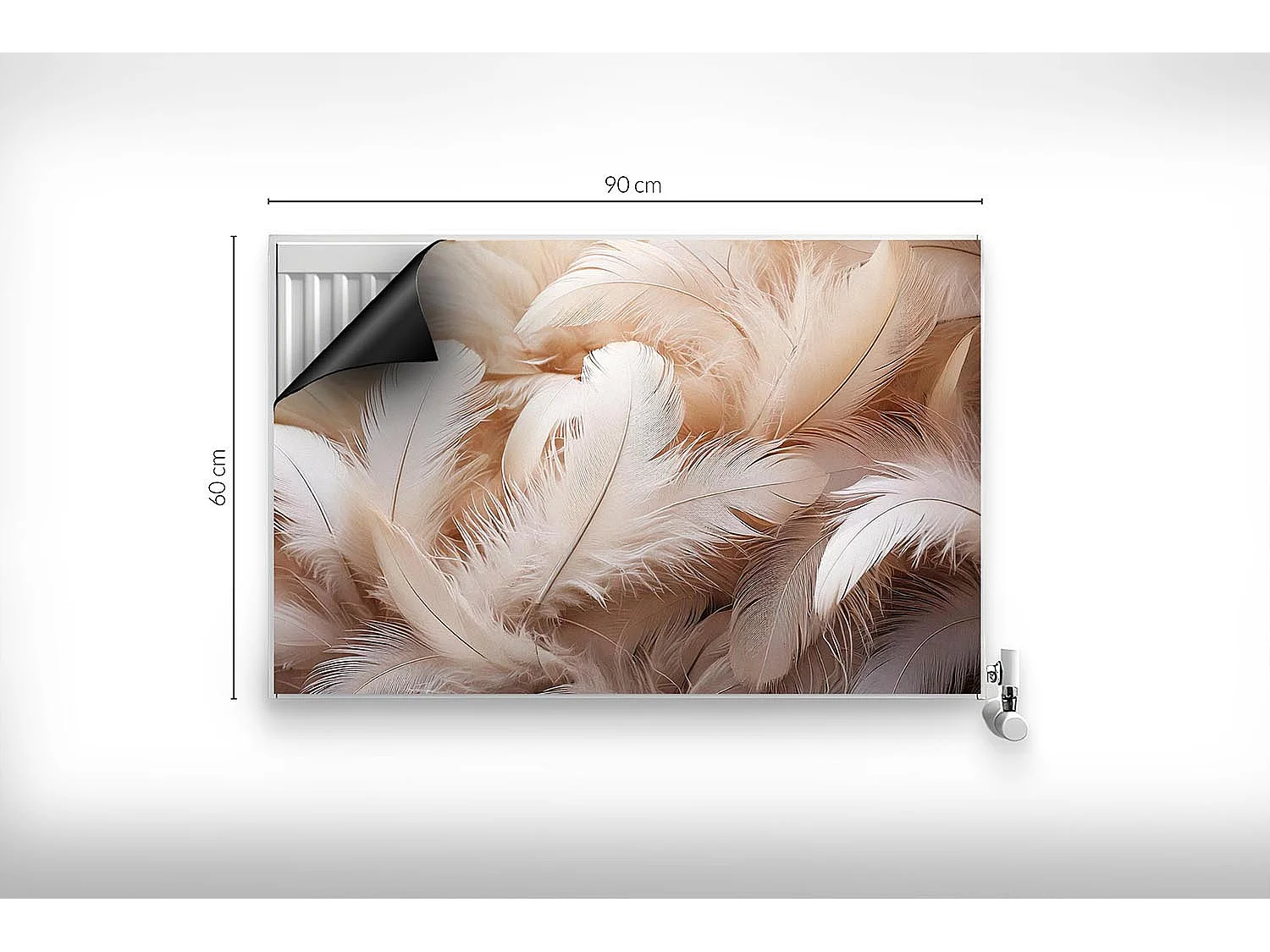 Tapis magnétique pour radiateur - Plumes brillantes - 90x60 cm