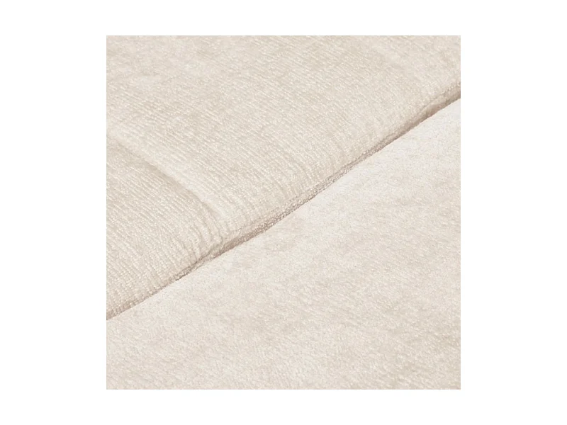 Canapé convertible angle gauche L. 265 cm tissu côtelé écru - SAMUEL