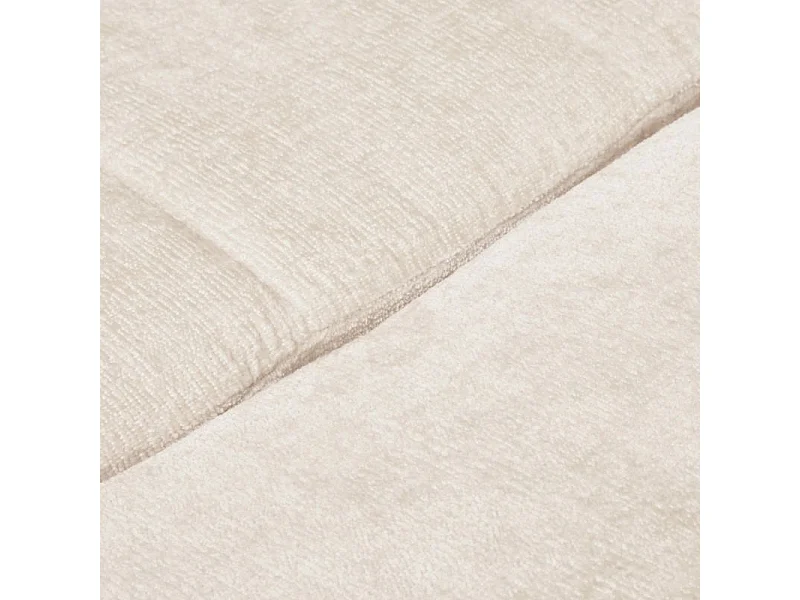 Canapé convertible angle gauche L. 265 cm tissu côtelé écru - SAMUEL