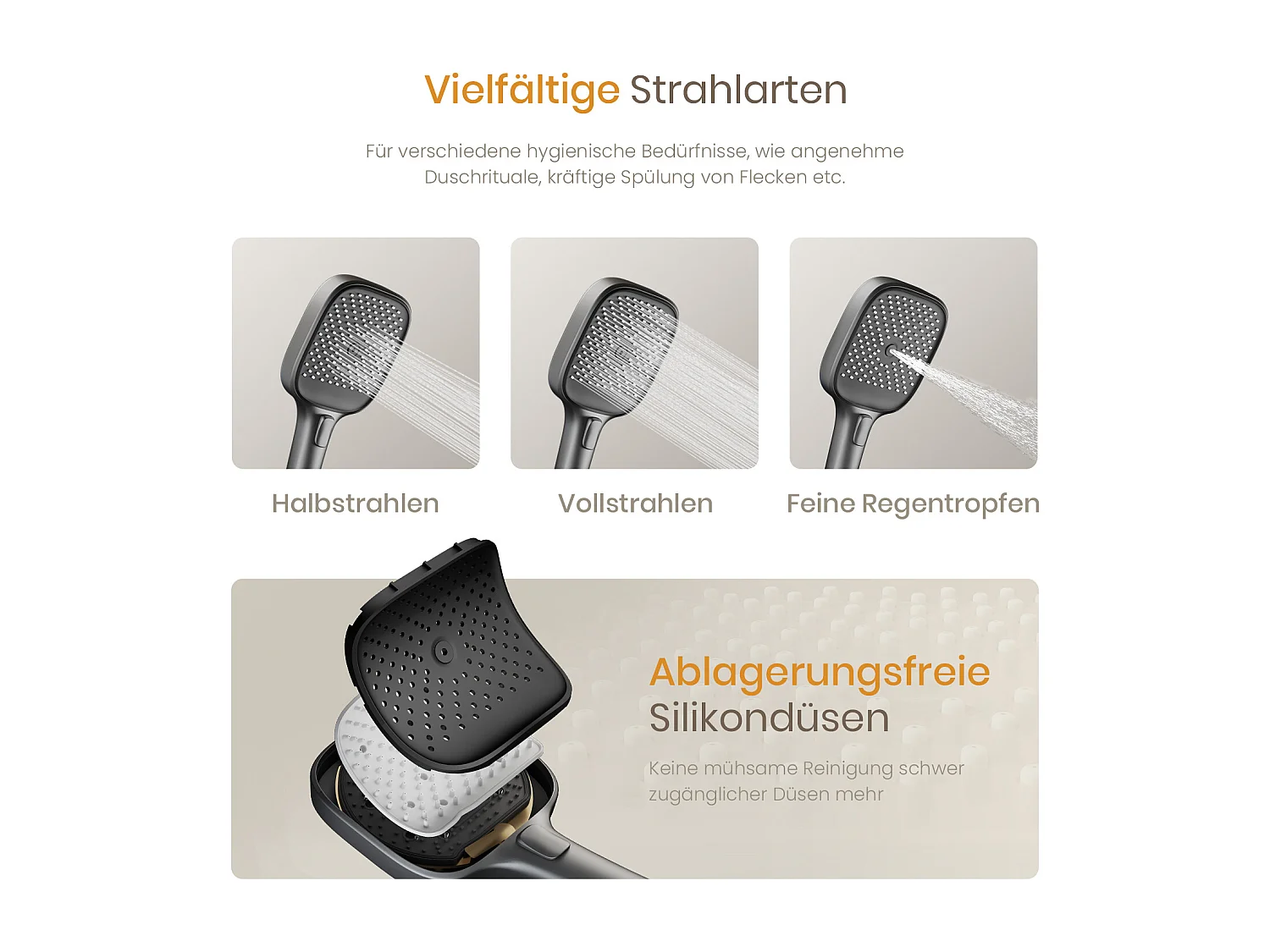 EMKE Thermostat-Duschsäule – Matt Anthrazit, einstellbarer Wasserfluss, separates minimalistisches Design, 3-funktionale Handbrause, Duschset