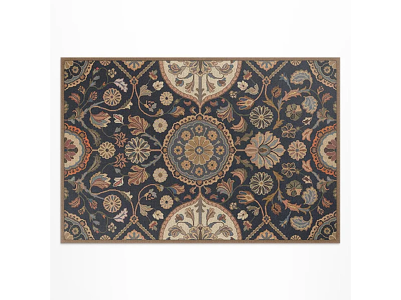 Tapis vinyle pour l'extérieur, Moquette d'extérieur Fleurs et ornements - 80x120 cm
