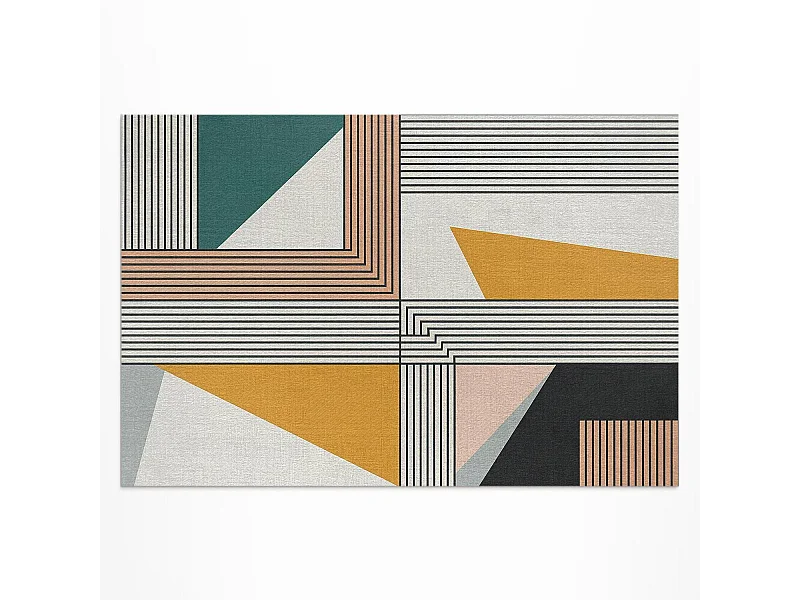 Tapis vinyle pour l'extérieur, Moquette d'extérieur Géométrie du Bauhaus - 100x150 cm