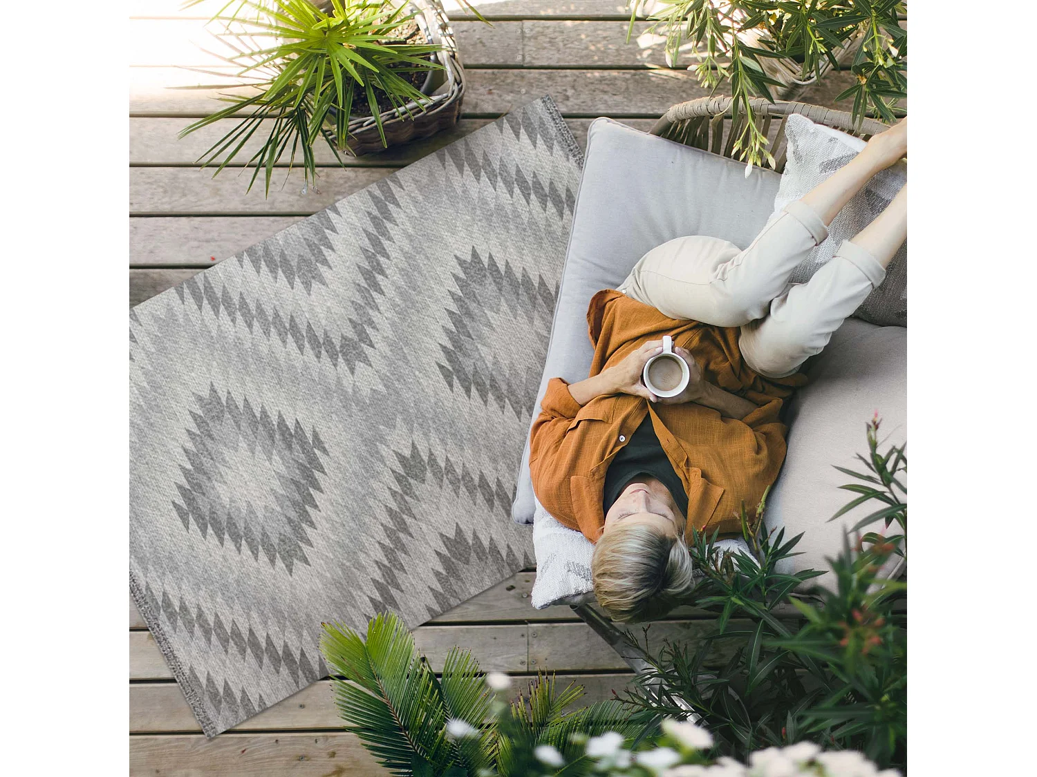 Tappeto in vinile per esterni, Moquette da esterno Ornamento turco - 100x150 cm