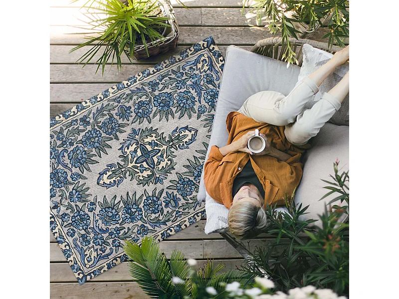 Vinylteppich für den Außenbereich, Außenteppich Besticktes Nepal-Muster - 80x120 cm