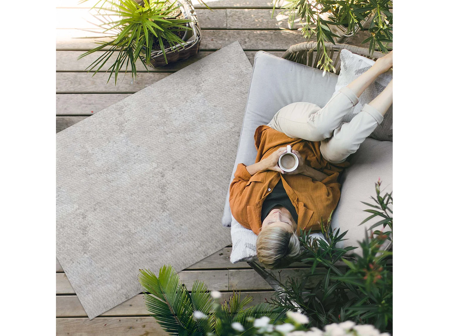 Tapis vinyle pour l'extérieur, Moquette d'extérieur Pierre brute - 120x180 cm