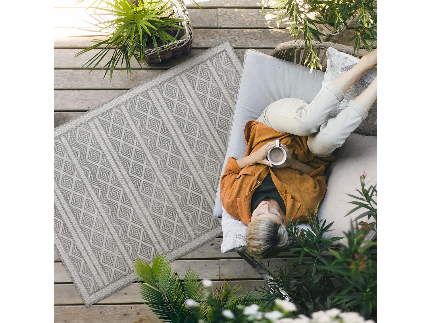 Tapis vinyle pour l'extérieur, Moquette d'extérieur Motifs décoratifs - 60x90 cm