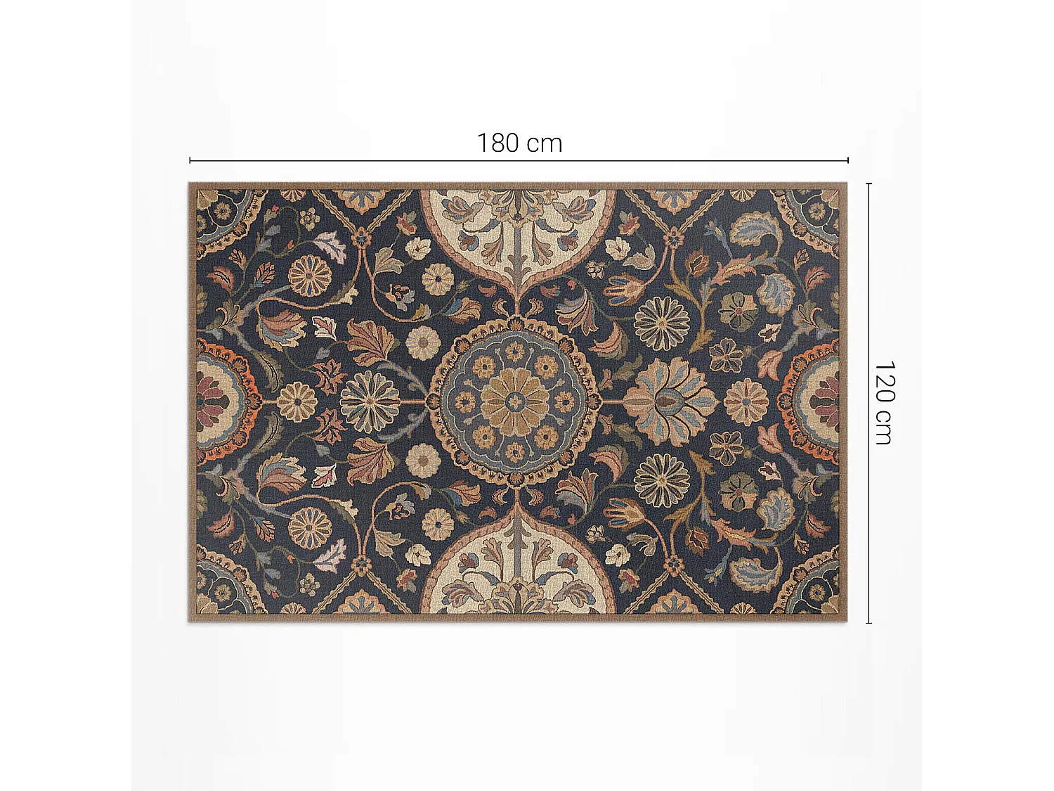 Tapis vinyle pour l'extérieur, Moquette d'extérieur Fleurs et ornements - 120x180 cm