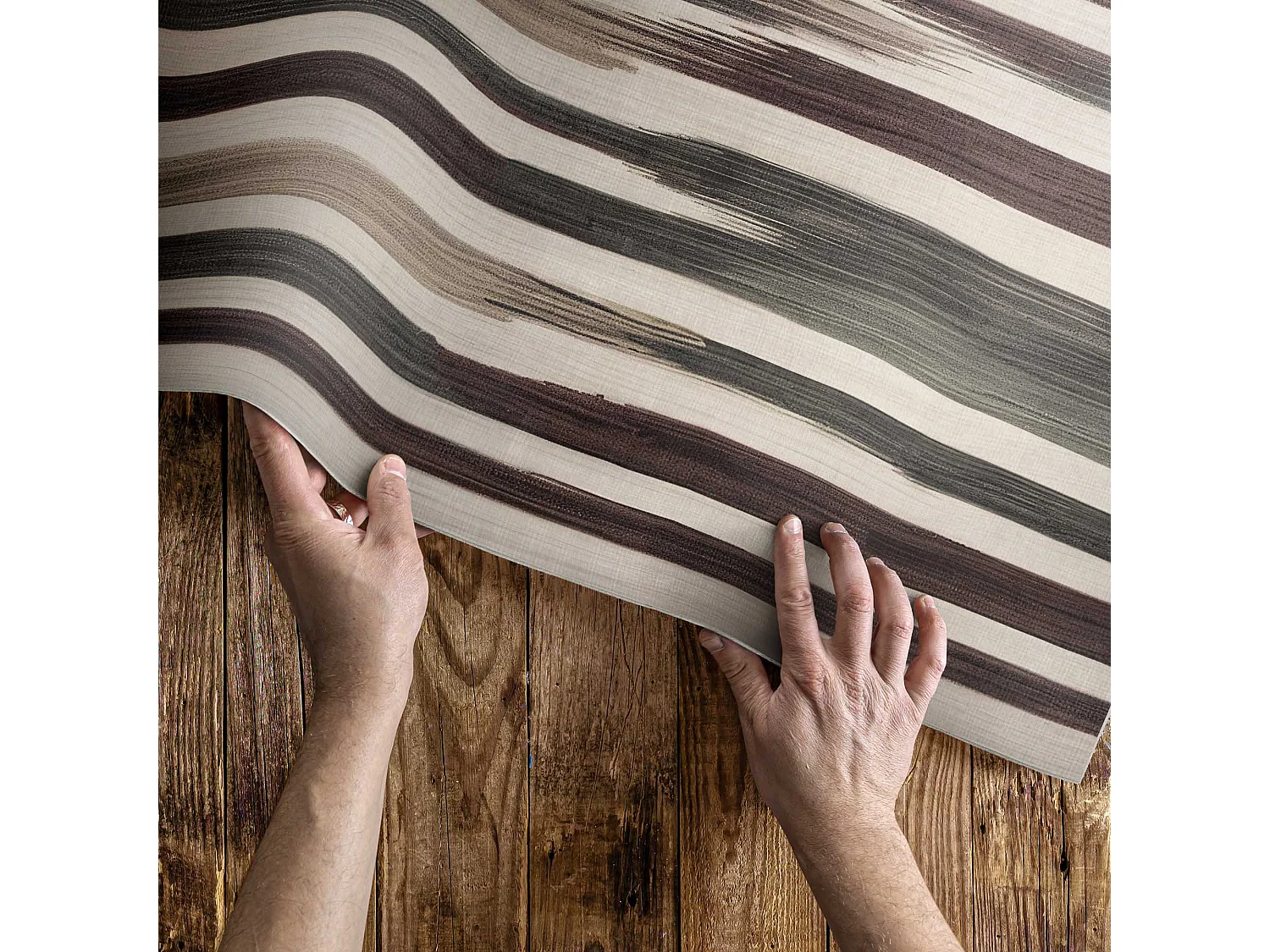 Tapis vinyle pour l'extérieur, Moquette d'extérieur Rayures pastel - 60x90 cm