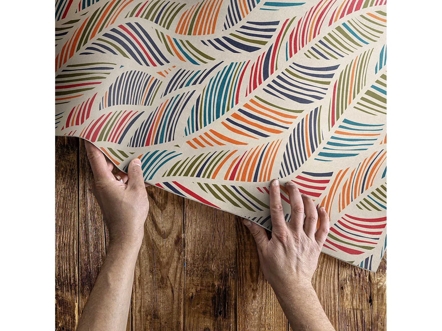 Vinylteppich für den Außenbereich, Außenteppich Bunte Blätter - 150x225 cm