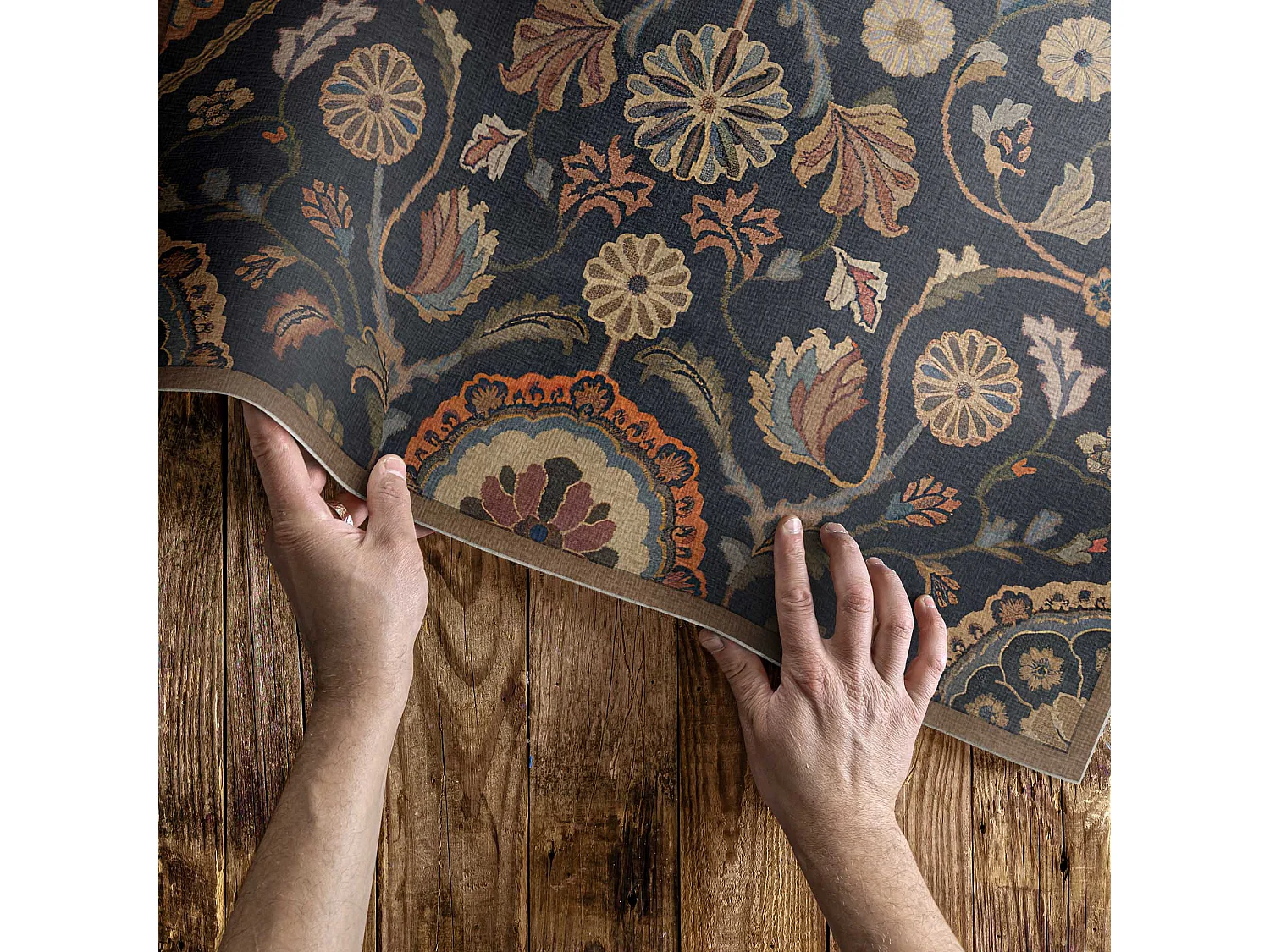 Tapis vinyle pour l'extérieur, Moquette d'extérieur Fleurs et ornements - 140x210 cm