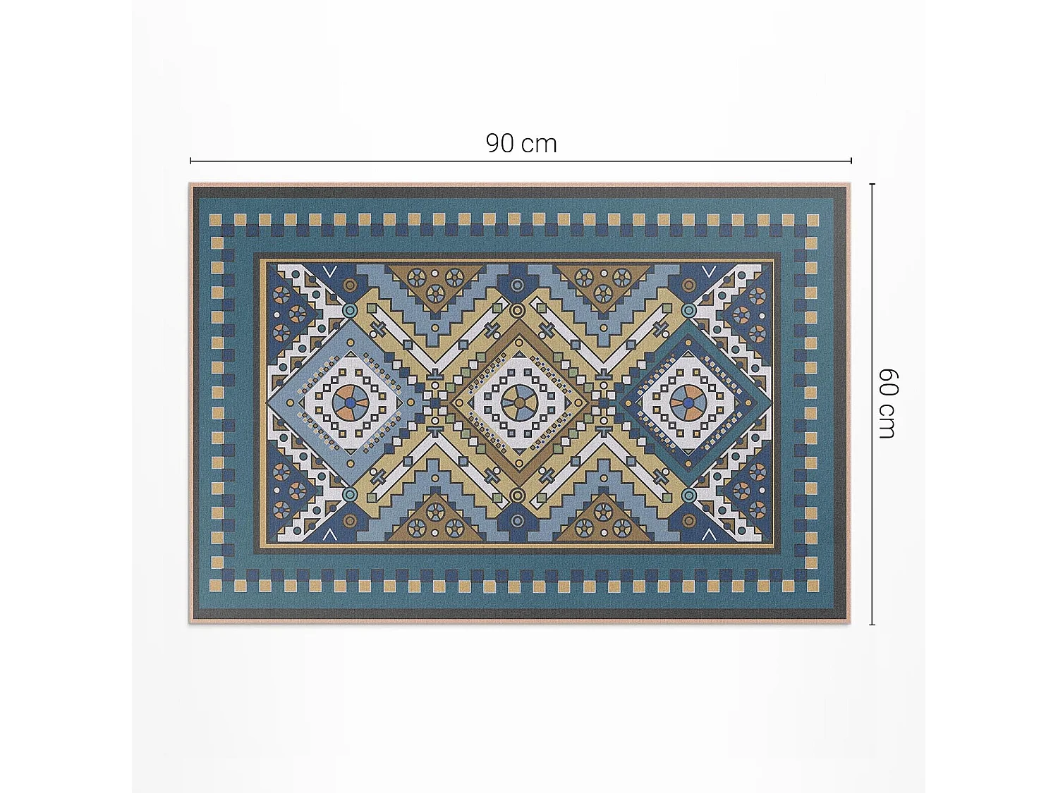 Tapis vinyle pour l'extérieur, Moquette d'extérieur Géométrique marocain - 60x90 cm