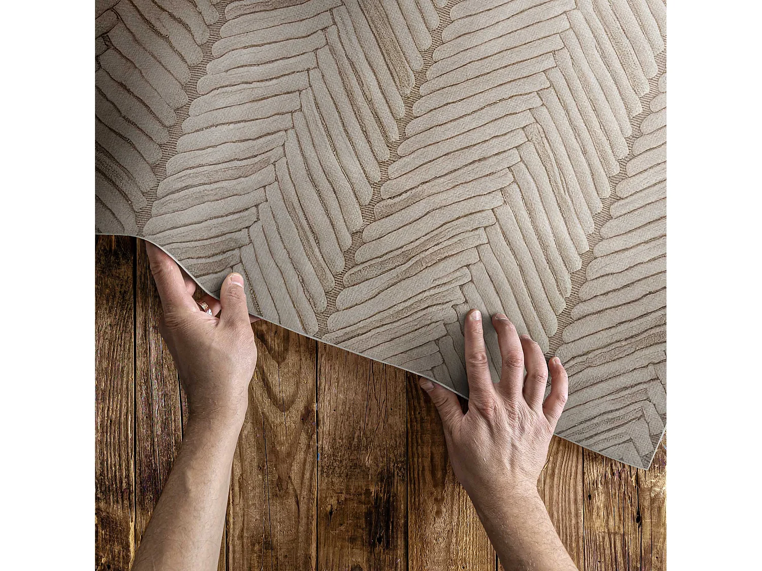 Vinylteppich für den Außenbereich, Außenteppich Indisches Flechtmuster - 140x210 cm