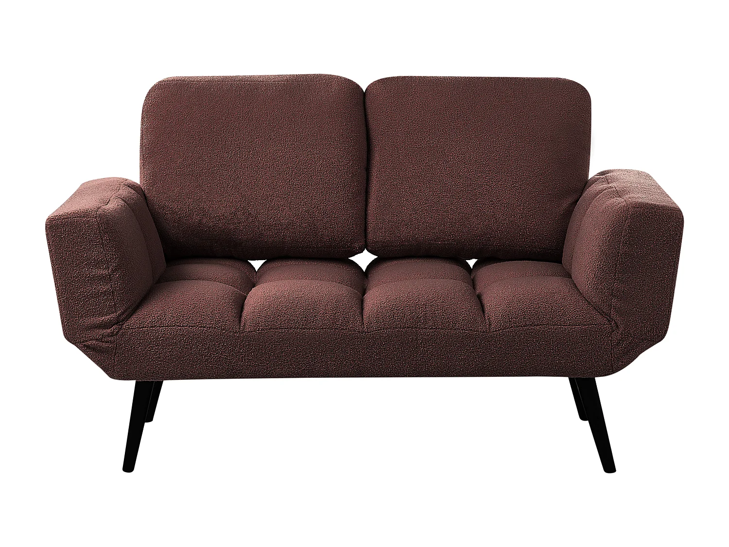 Canapé-lit 2 places BREKKE Bouclé Marron