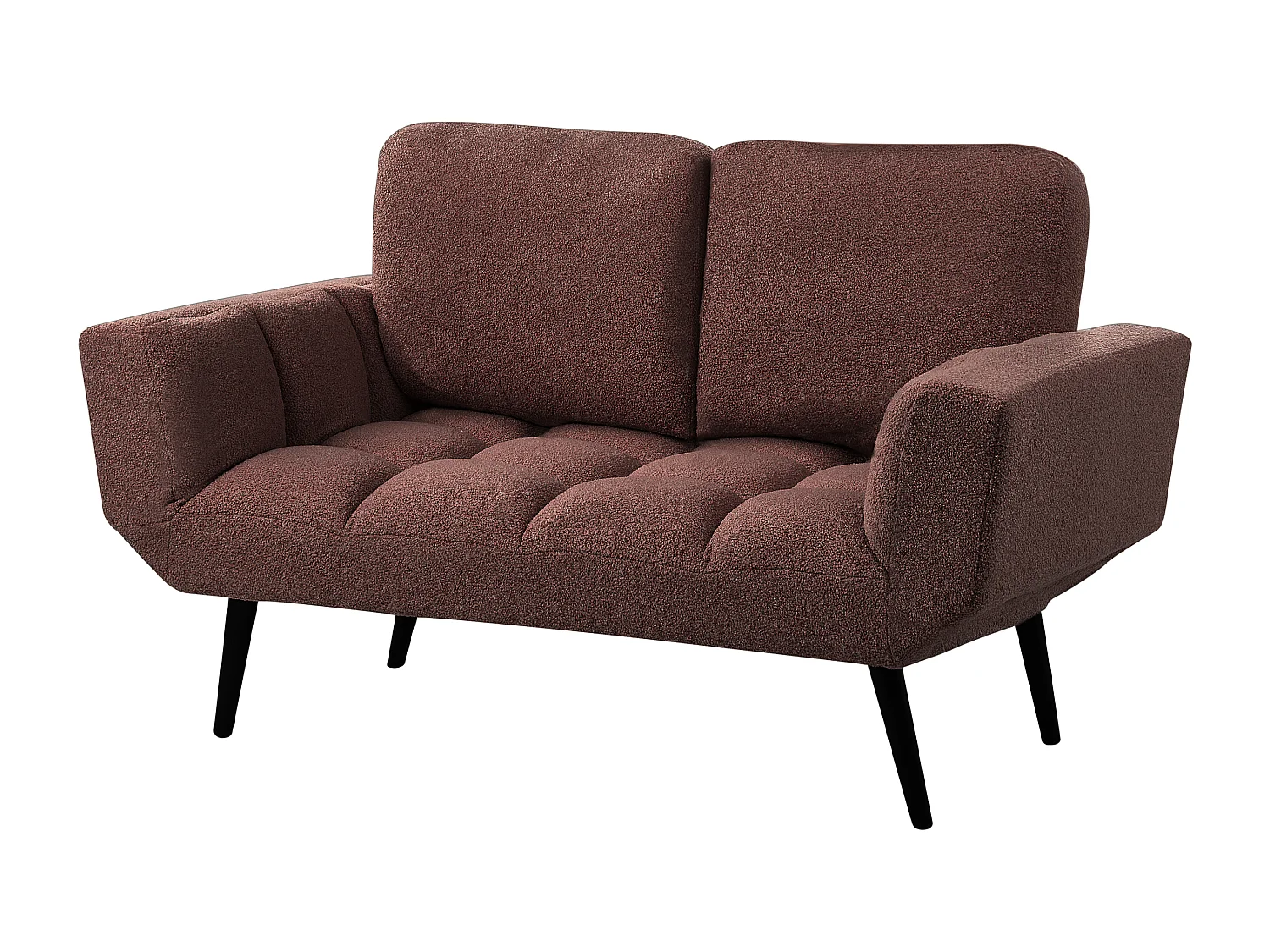 Canapé-lit 2 places BREKKE Bouclé Marron
