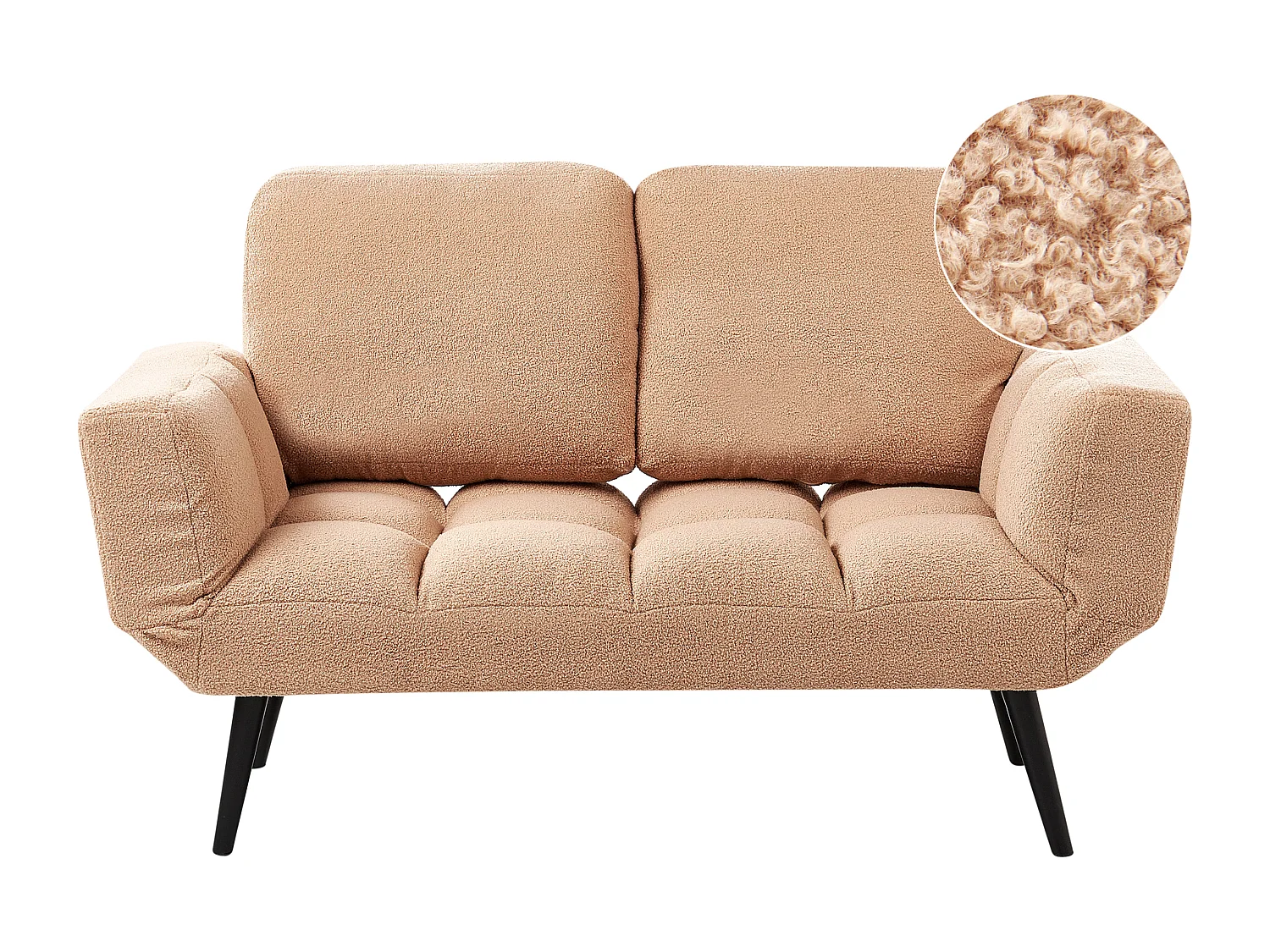 Schlafsofa BREKKE Bouclé Sandbeige 2-Sitzer