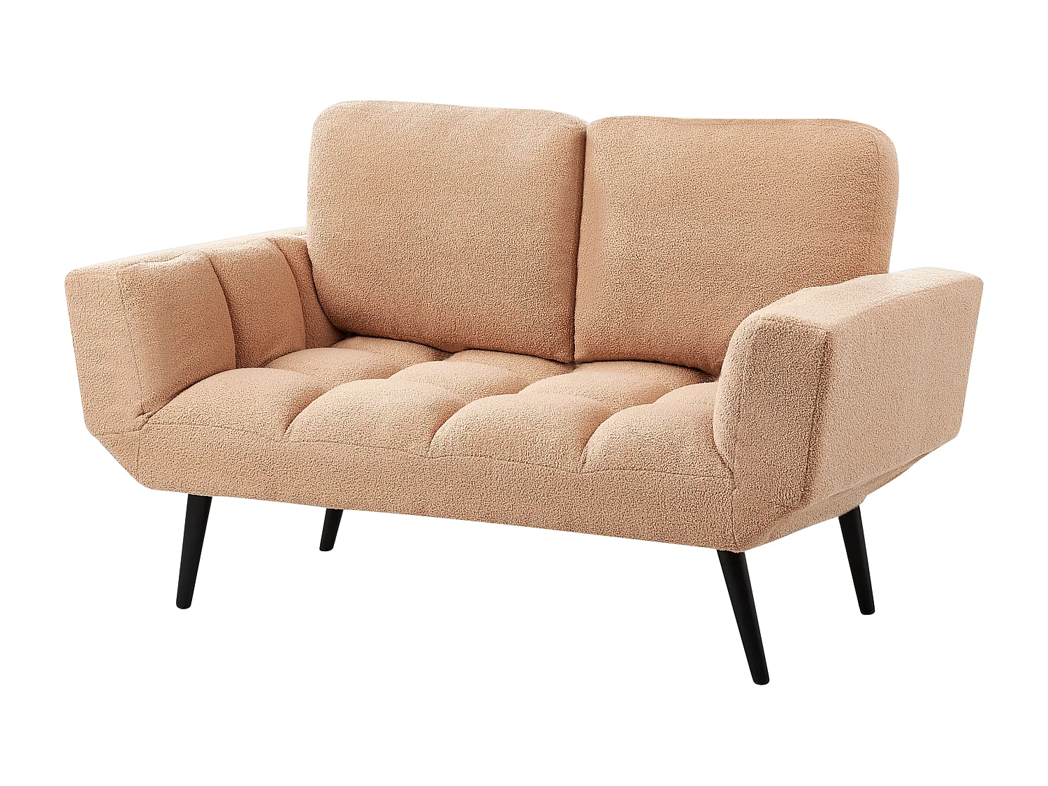 Schlafsofa BREKKE Bouclé Sandbeige 2-Sitzer