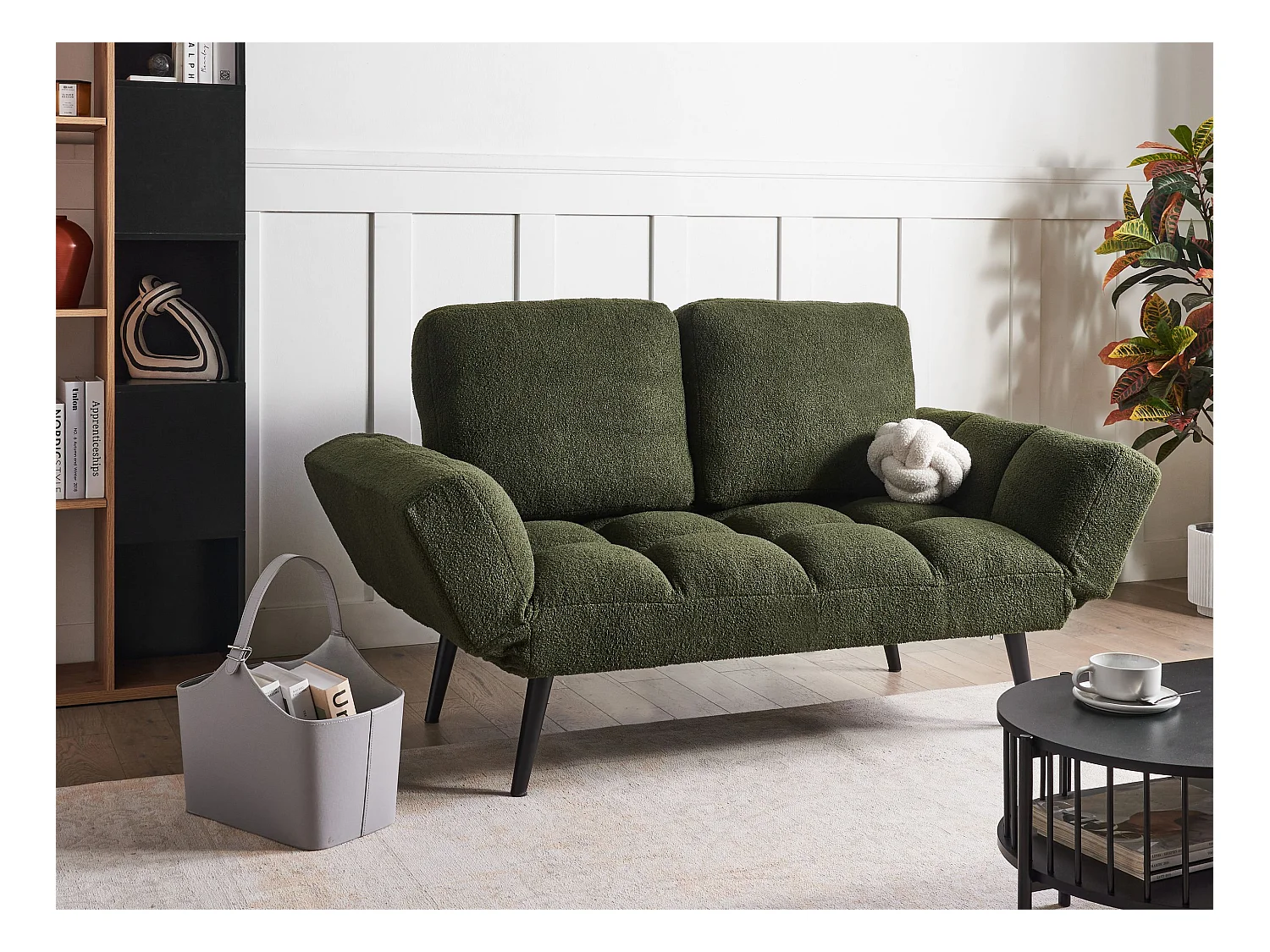 Canapé-lit BREKKE Bouclé Vert foncé 2 places