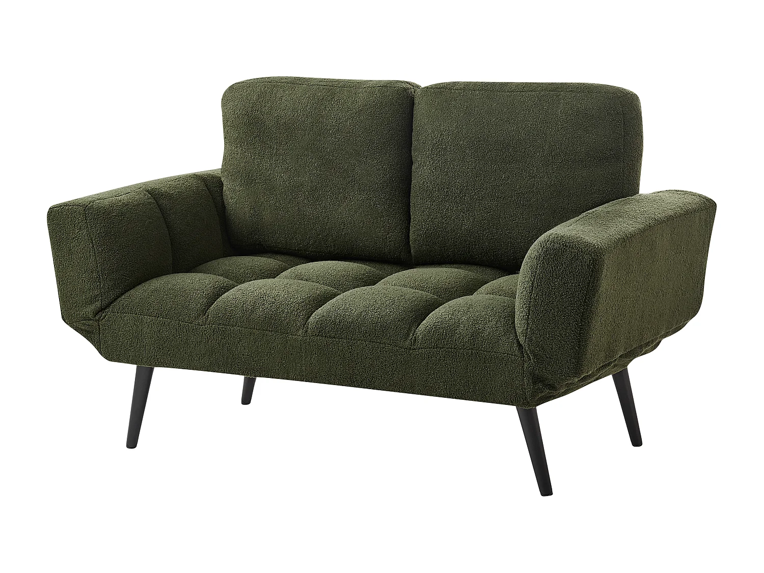 Sofá-cama BREKKE Bouclé Verde escuro 2 lugares