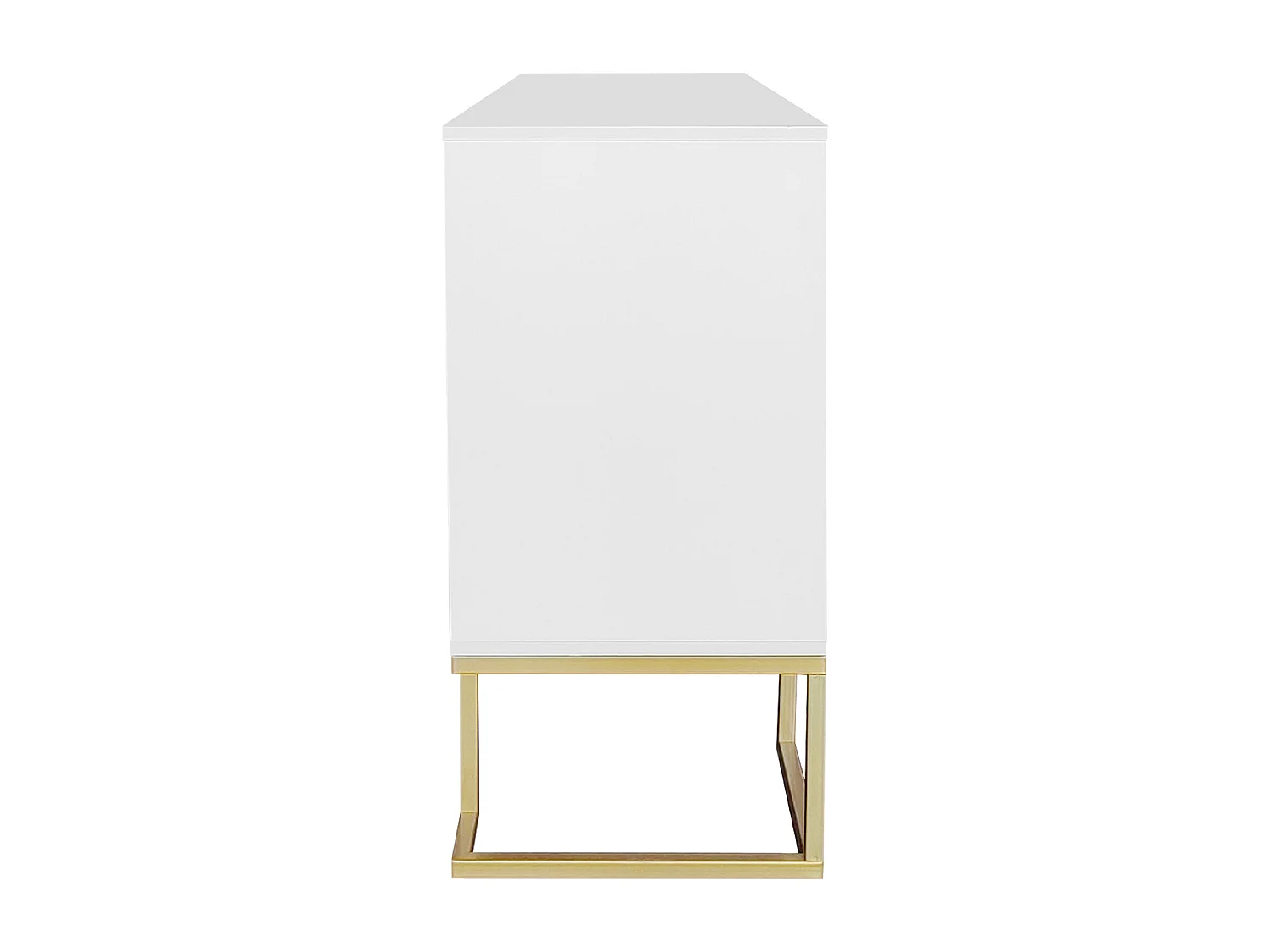 URBAN MEUBLE Commode buffet haut avec 3 portes blanc motif de forme U H81/B138/T40