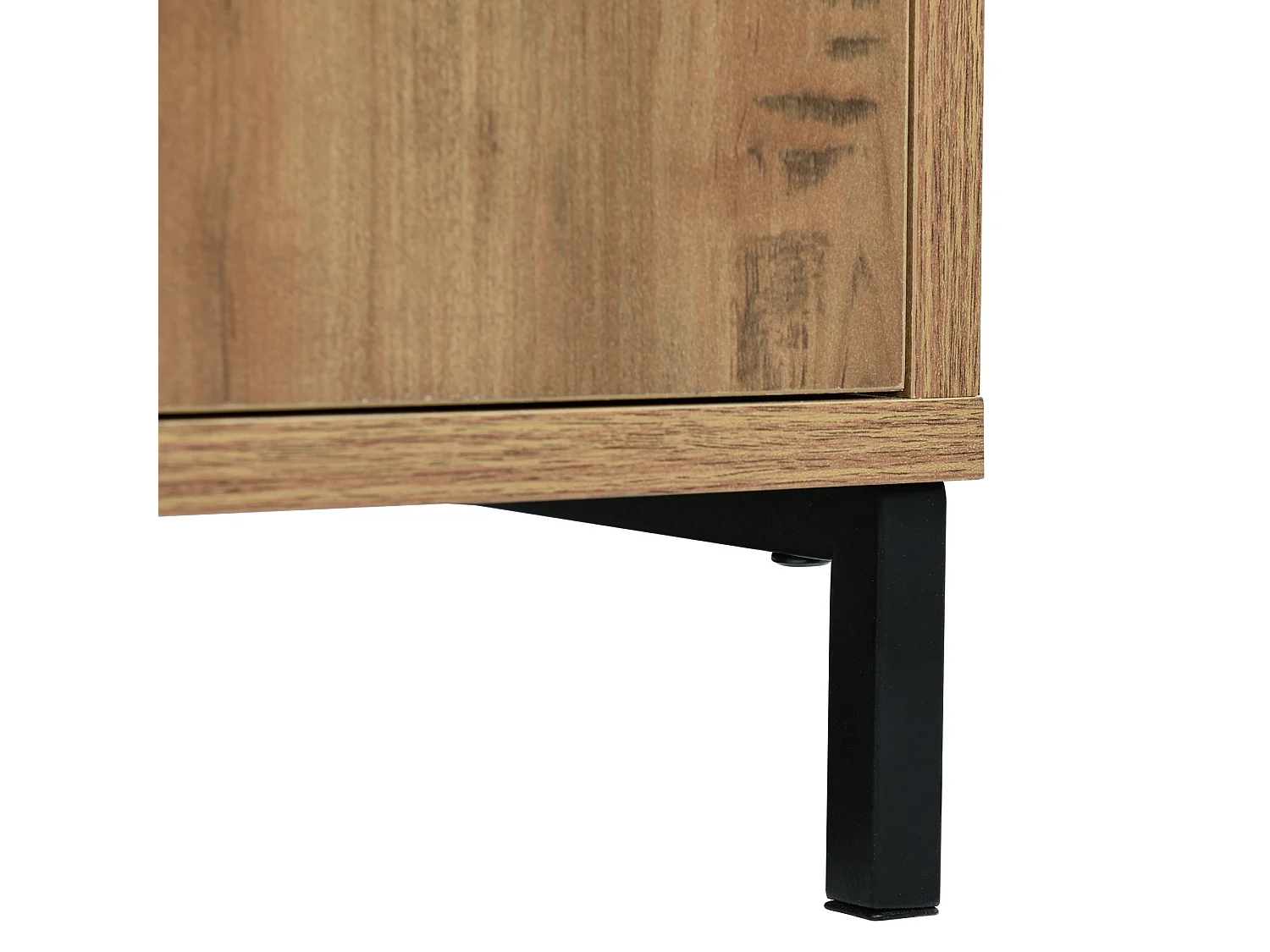 URBAN MEUBLE Buffet effet bois chêne foncé style industriel 2 portes 3 tiroirs 120x40x76cm