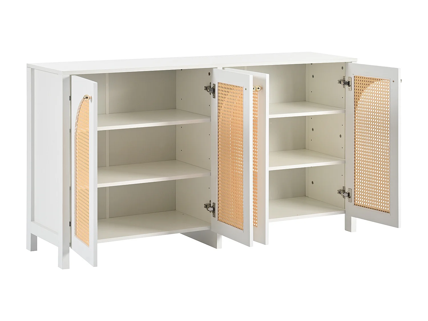 Buffet élégant blanc en rotin 4 portes SCIRQRAIN