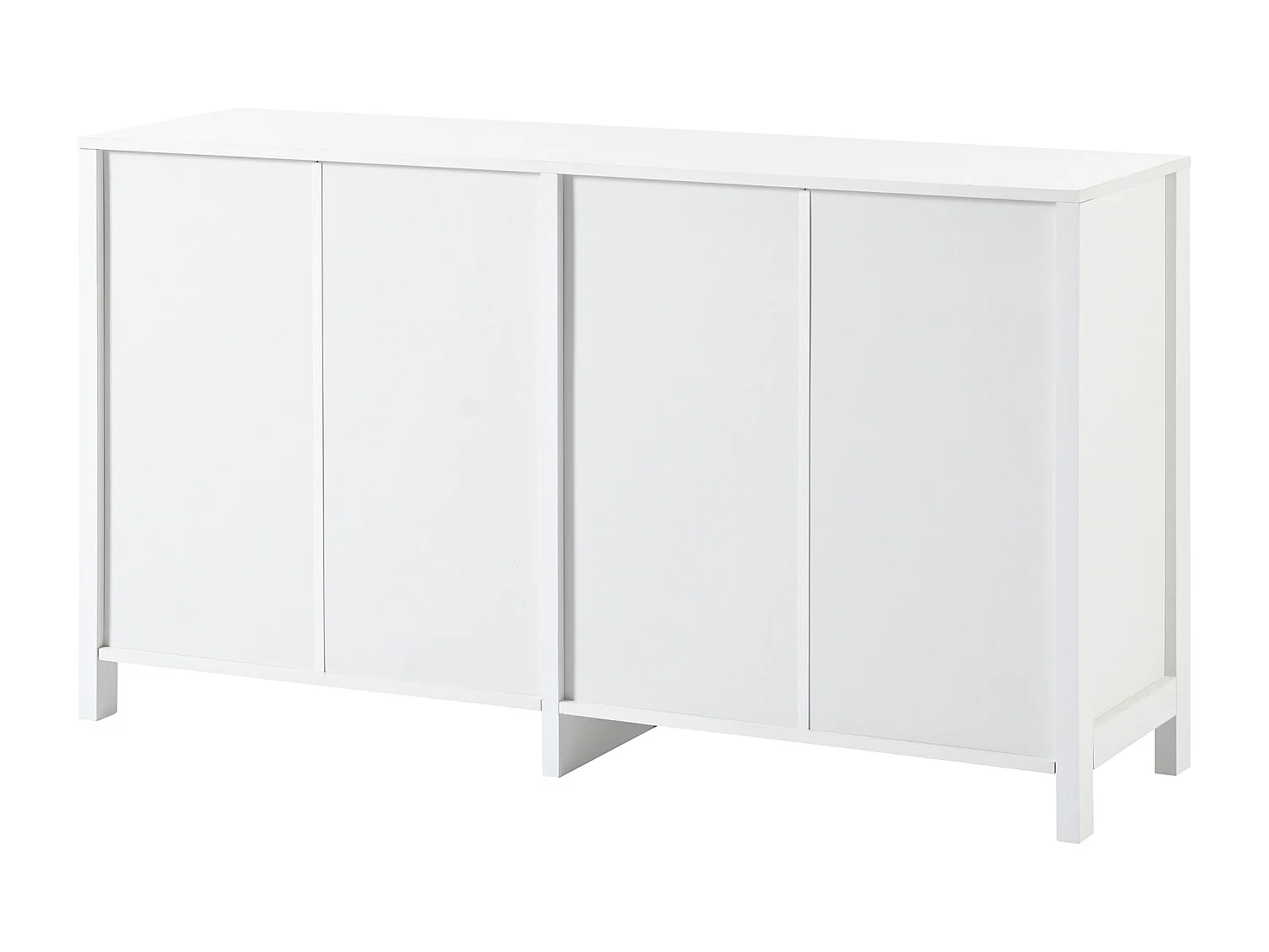 URBAN MEUBLE Buffet élégant blanc en rotin 4 portes