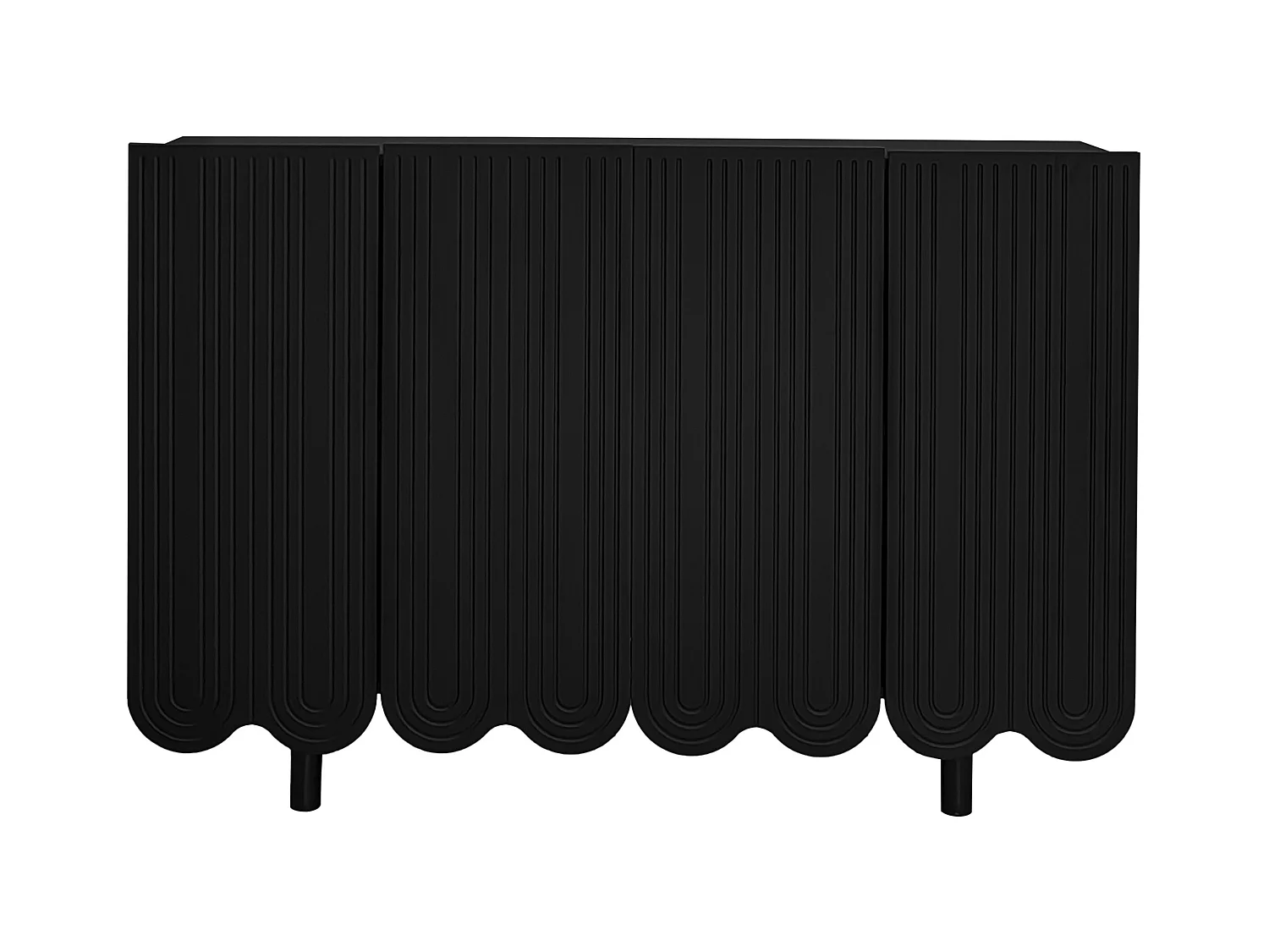 Buffet noir 4 portes avec motif et rangement 120*37.5*80.8 cm EVRENS BLACK