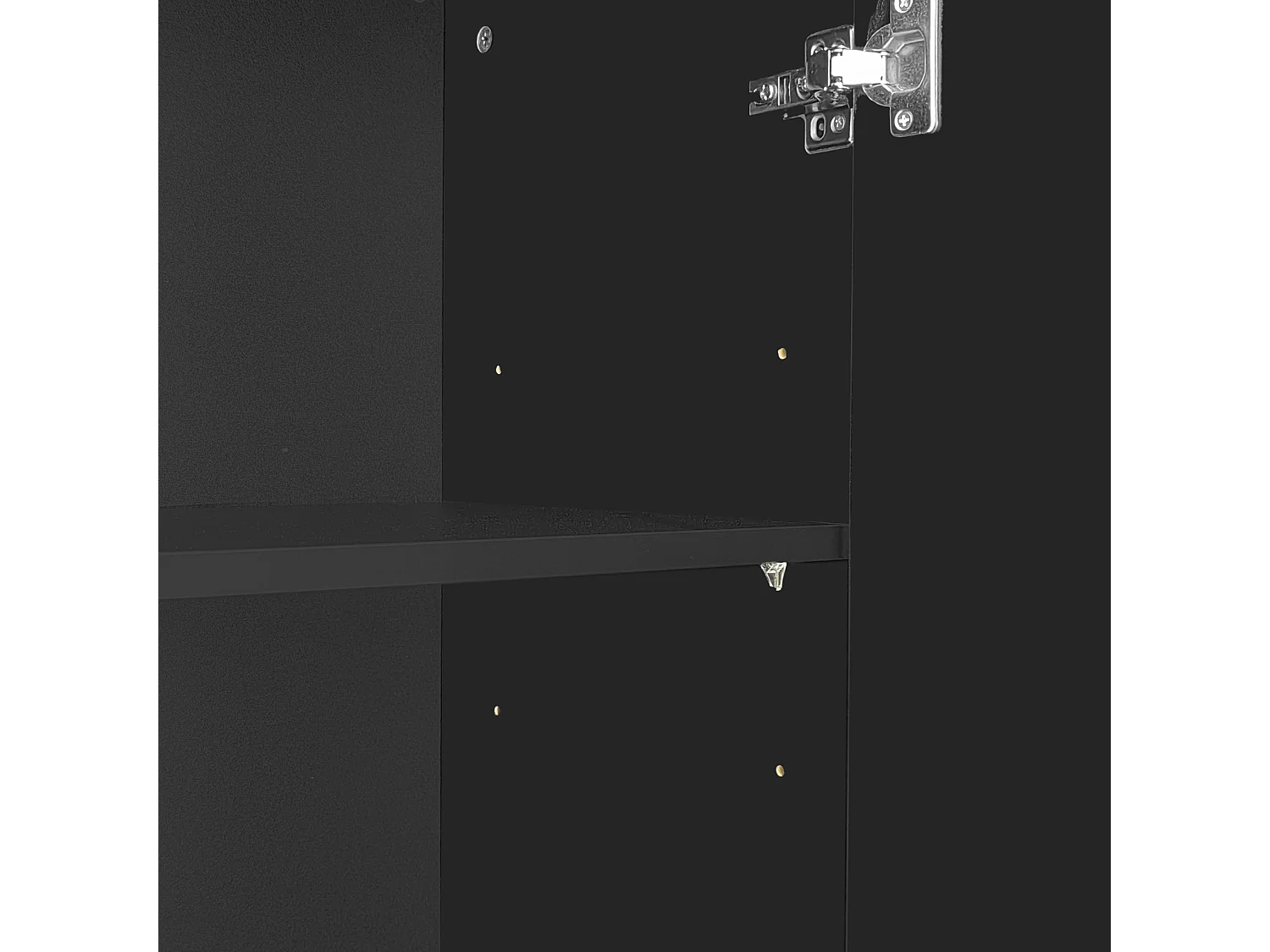 URBAN MEUBLE Buffet moderne minimaliste noir avec 4 portes battantes et poignets noirs