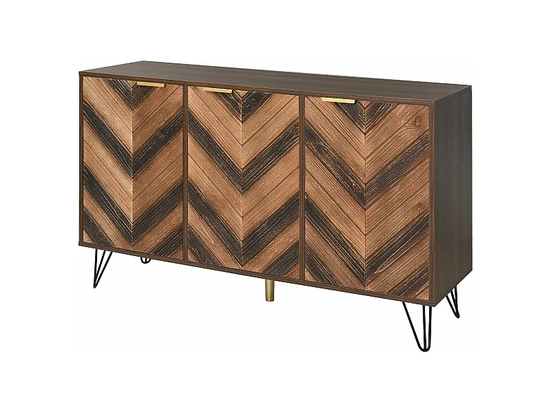 Buffet vintage détail élégant 3 portes poignées dorés TRETEOX