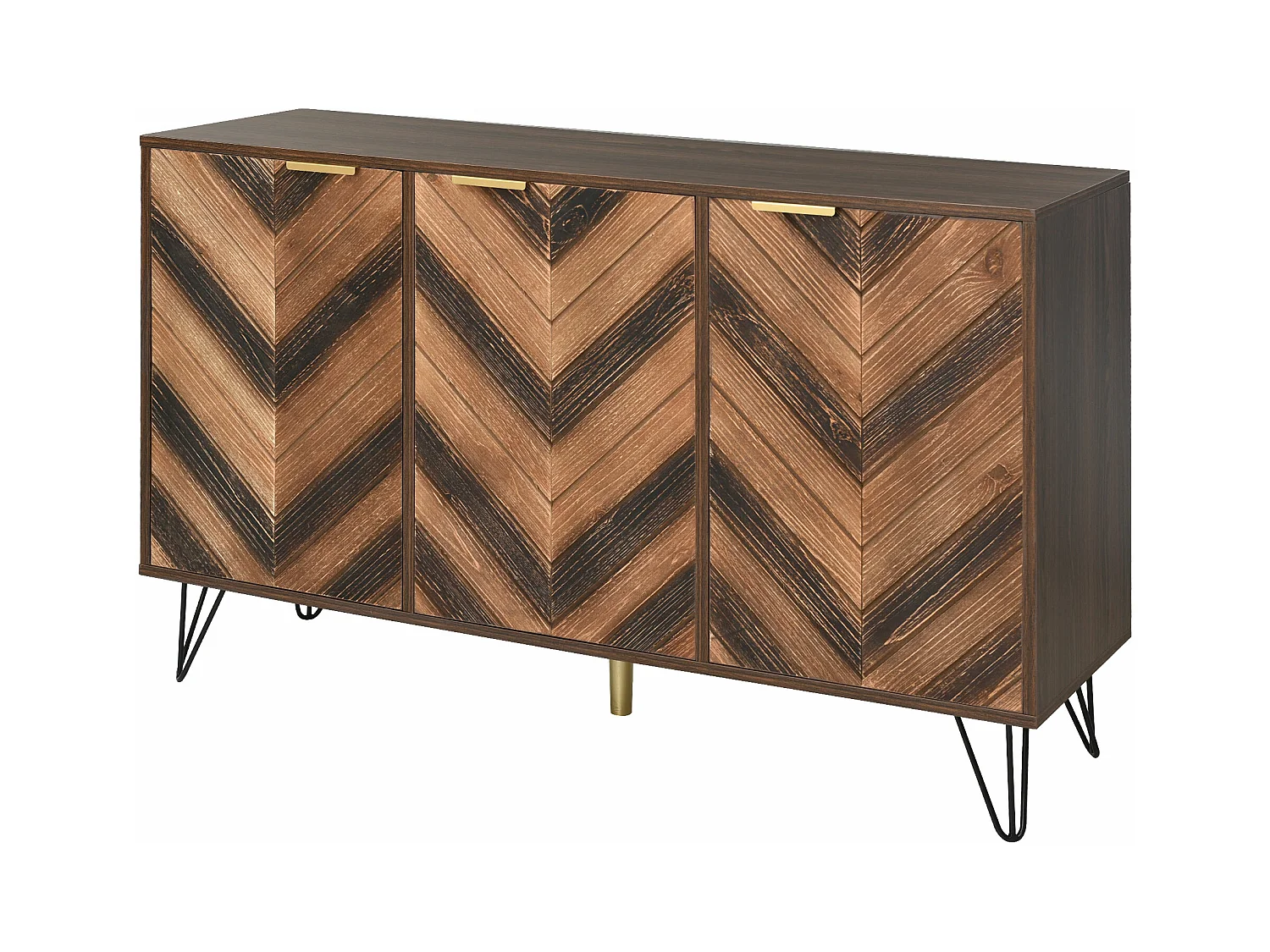 Buffet vintage détail élégant 3 portes poignées dorés TRETEOX