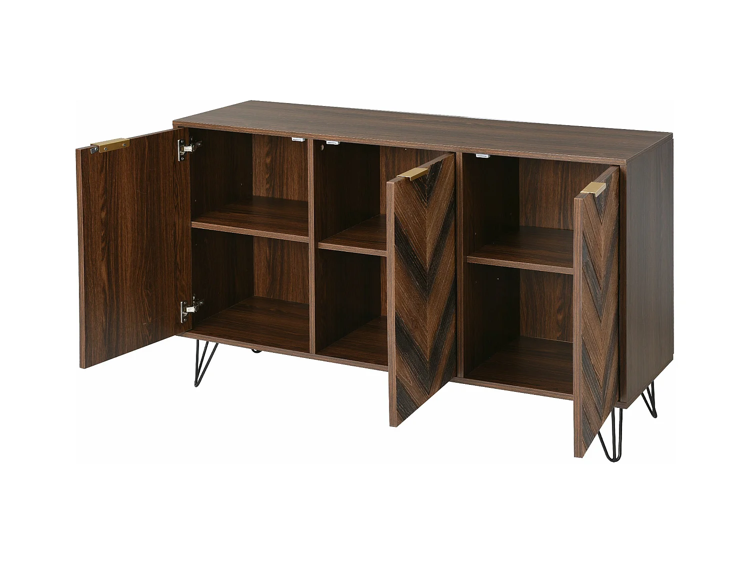 Buffet vintage détail élégant 3 portes poignées dorés TRETEOX