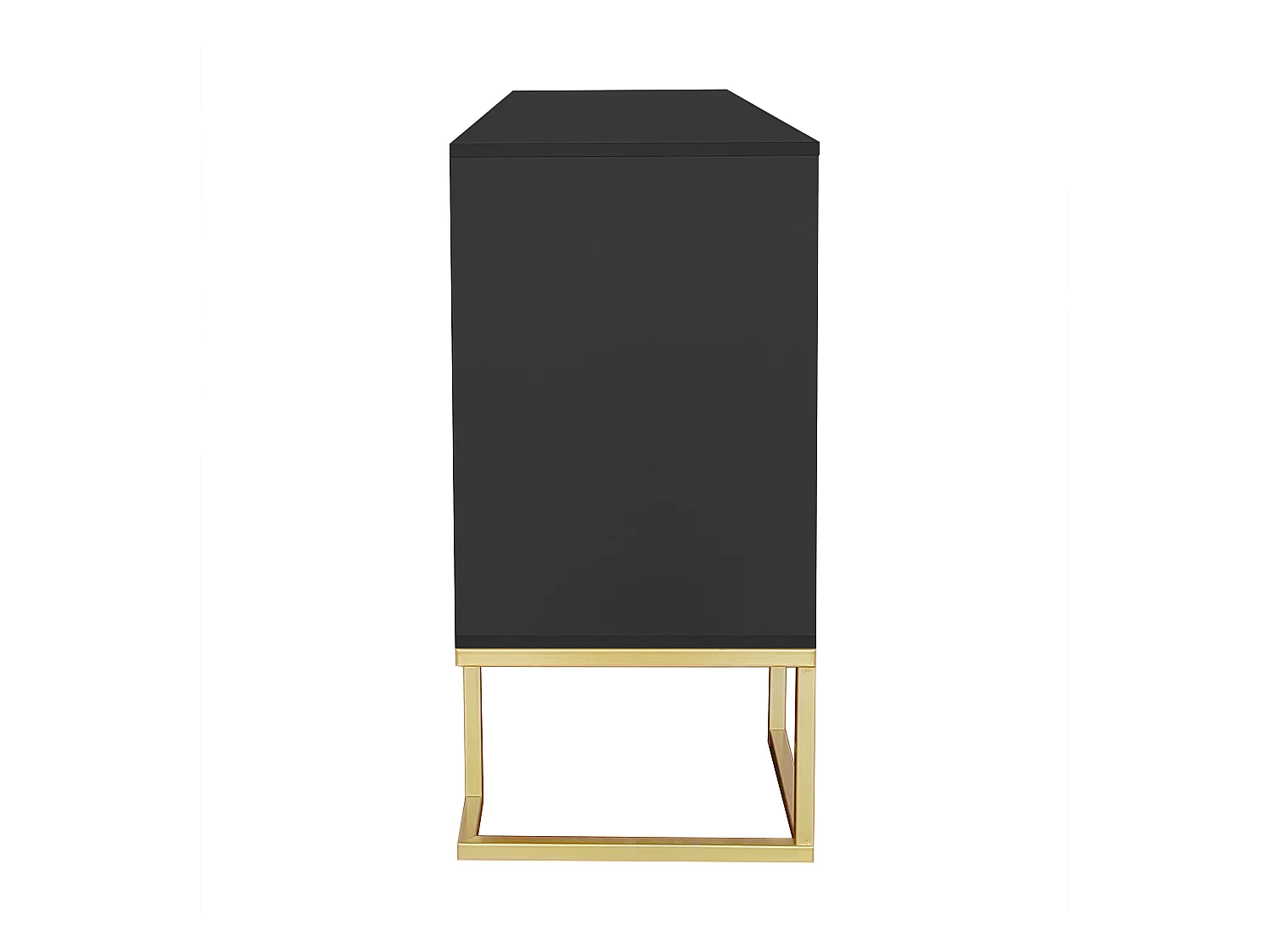 URBAN MEUBLE Commode buffet haut avec 3 portes noir mat motif de forme U H81/B138/T40