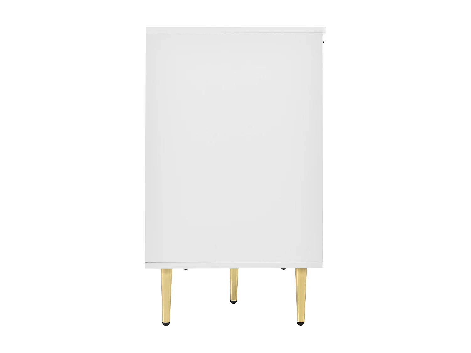Buffet moderne blanc laqué motif floral pieds et poignées plaqués dorés GRIGAETS