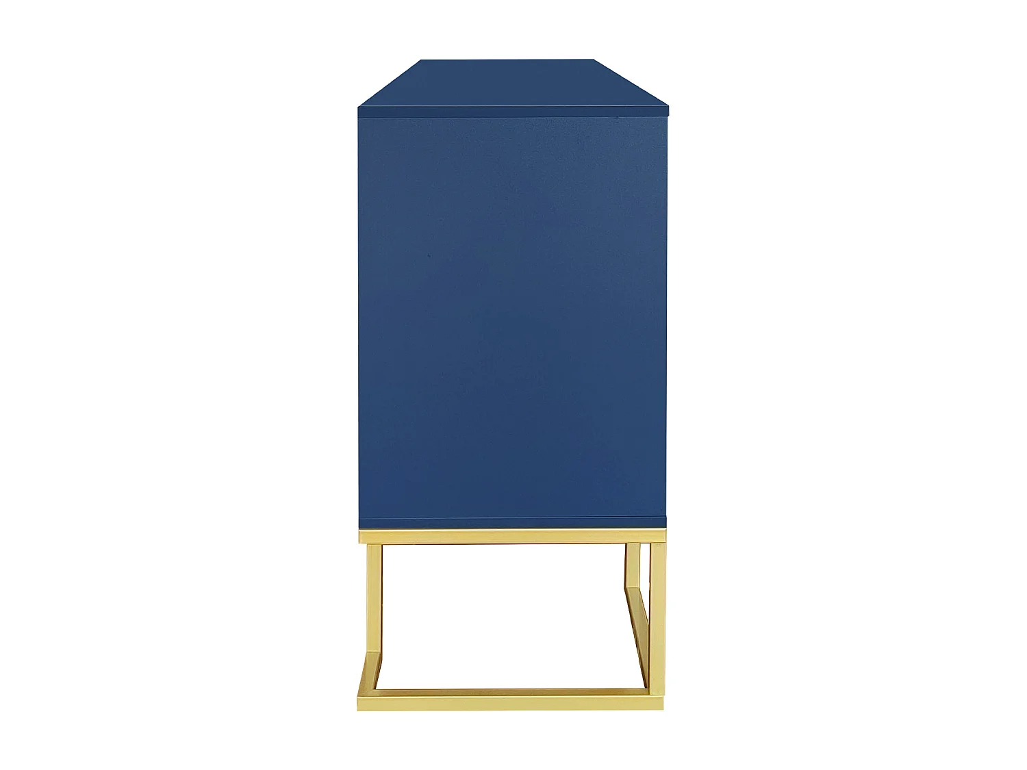 URBAN MEUBLE Commode buffet haut avec 3 portes bleu marine motif de forme U H81/B138/T40