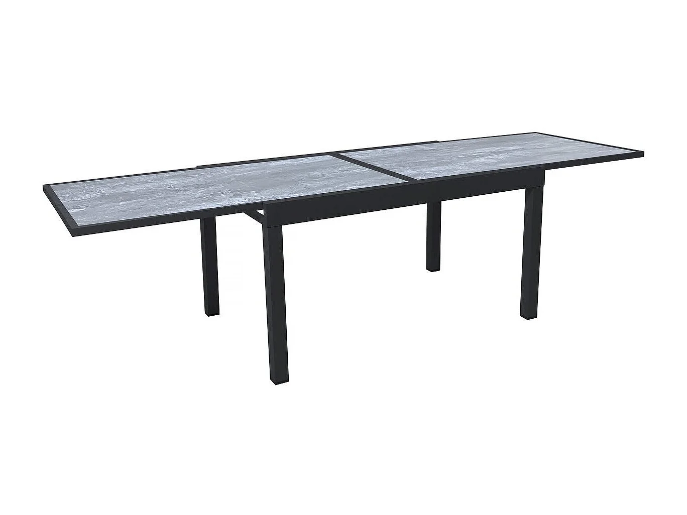 Tuintafel uitschuifbaar tafel outdoor aluminium "Lagos" - 140/280 x 90 x 76 cm - Grijs